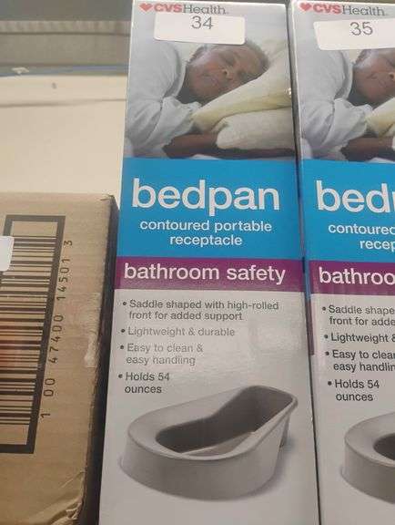 CVS Health Bedpan. A saddle-shaped, contoured portable receptacle for individuals confined to bed, holding up to 54 ounces. - $10 - 15