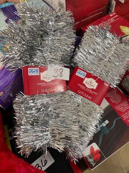 12 FEET TINSEL GARLAND 5 PACKS IN LOT