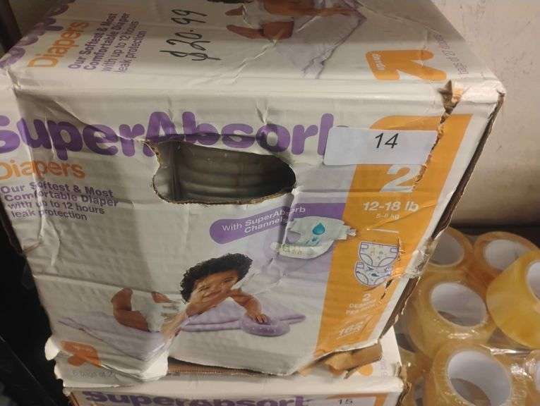 up & up SuperAbsorb Diapers - Size 2 (12-18 lb). These diapers feature SuperAbsorb Channels and provide up to 12 hours of leak protection. - $20.99