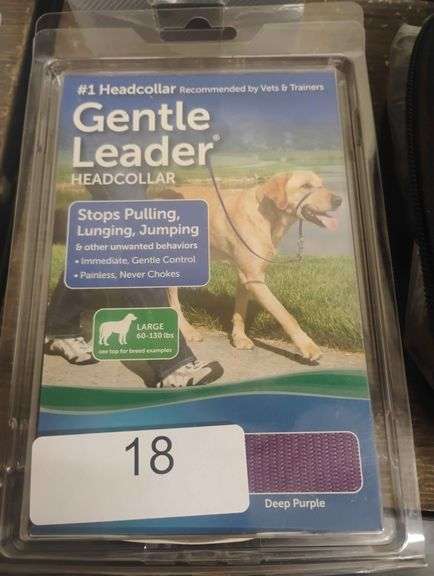 Gentle Leader Headcollar, Large, Deep Purple. A headcollar designed to gently stop dogs from pulling, lunging, and jumping during walks. - $22.99
