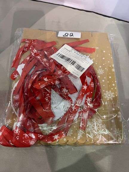 PACKAGE OF 24 GIFT BOXES WITH TAGS AND RIBBON