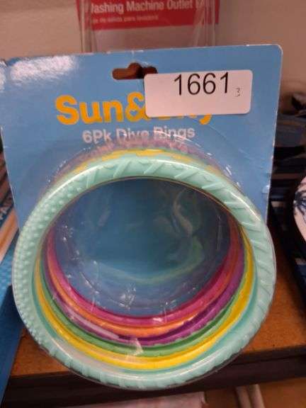 Sun & Sky 6Pk Dive Rings. A set of six weighted, colorful rings ...