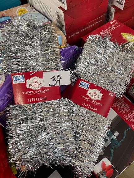 12 FEET TINSEL GARLAND 5 PACKS IN LOT