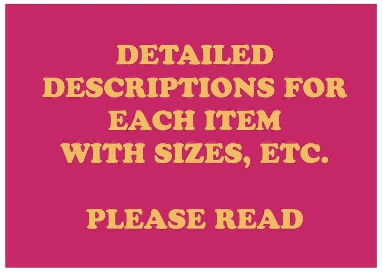 WE LIST DETAILED DESCRIPTIONS AND MANY PHOTOS