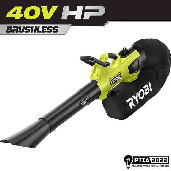 Ryobi 40V Hp Brushless 100 Mph 600 Cfm Cordless Leaf Blower/Mulcher/Vacuum (Tool Only) Grade:A Retail:$369