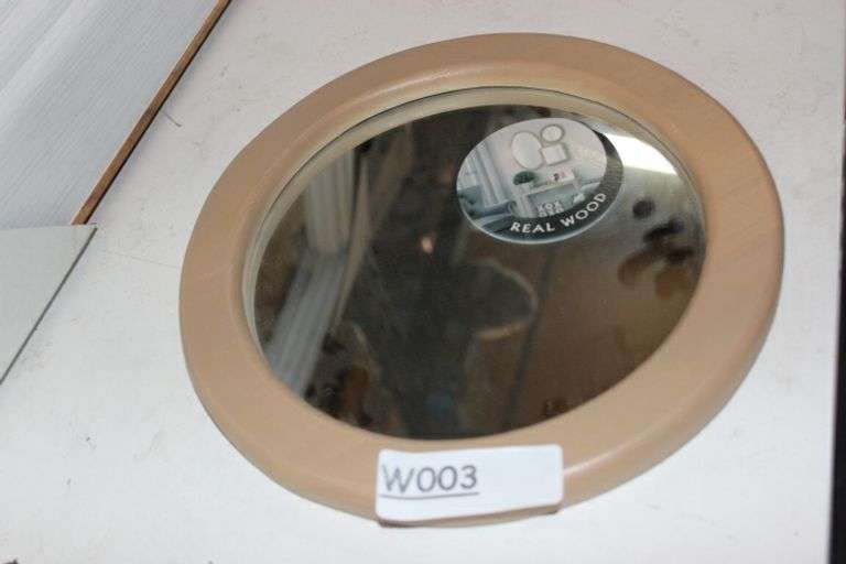 Round Oak Wood Mirror, 10.5"X10.5"[4Pk](Te Lot Has 80 Mirros Totally) Retail:$55