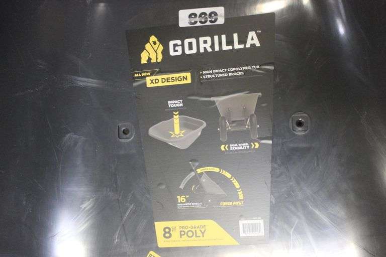 GORILLA 8 CU. FT. DUAL-WHEEL WHEELBARROW $199.00