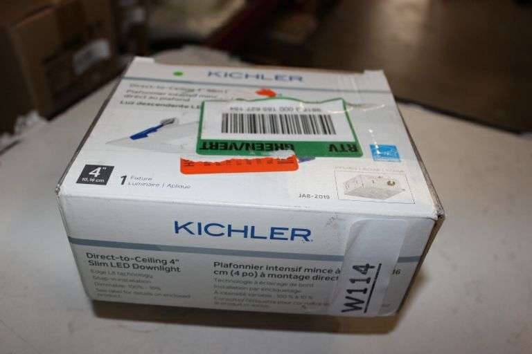 Kichler Direct-To-Ceiling 4 In. Square Slim Canless 27K New Construction Retail:$42.14