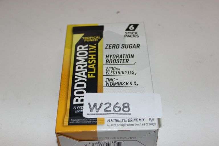 Bodyarmor Flash I.V. Zero Sugar Hydration Booster Electrolyte Powder Stick Packs - Tropical Punch Retail:$11