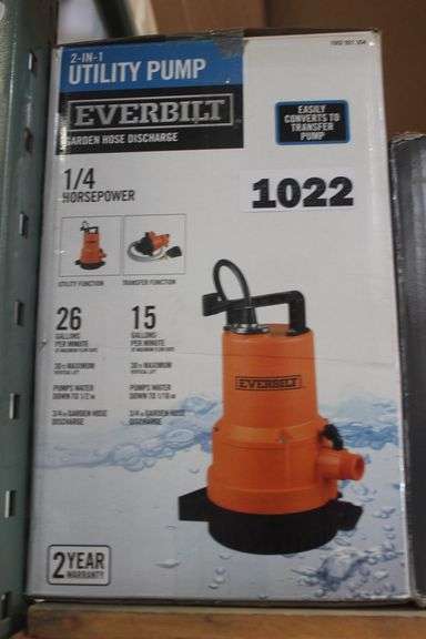 EVERBILT UTILITY PUMP 1/4 HORSEPOWER