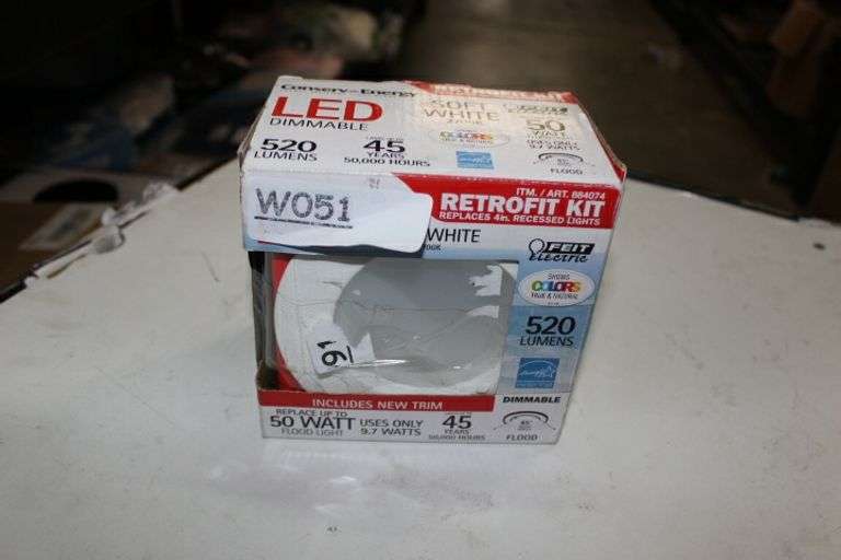 Retrofit Kit 4 Recessed Dimmable Led Light Bulbs 9.7W 520 Lumens 2700K (884074) Retail:$20