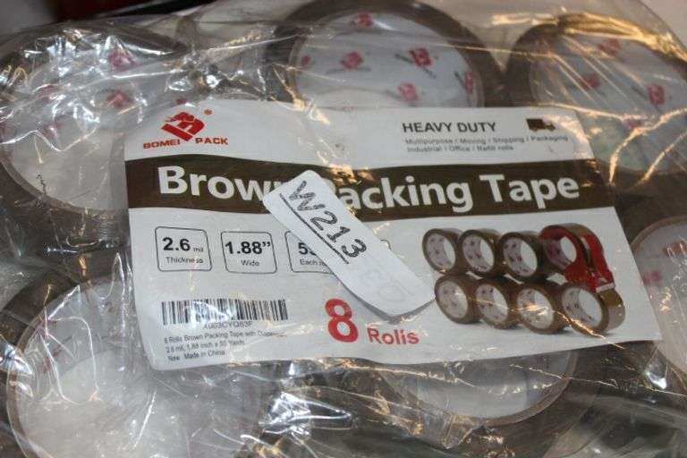 Bomei Pack Heavy Duty Brown Packing Tape 6 Pack With Free Dispenser,1.88 Inch X 55 Yards,Brown Tape Refills For Industrial Shipping Box Packaging Tape For Moving, Office & Storage,Tan Color Tape Retail:$20