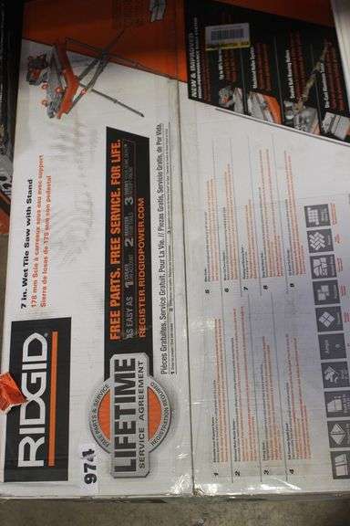 RIDGID 7 IN. WET TILE SAW WITH STAND RETAIL $369.00
