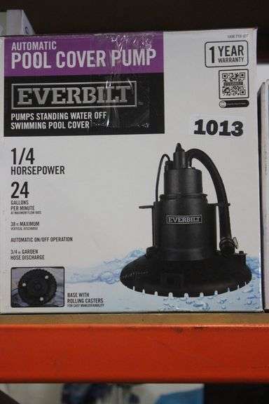 EVERBILT AUTOMATIC POOL COVER PUMP 1/4 HORSEPOWER # 1008 719 327 $112.00