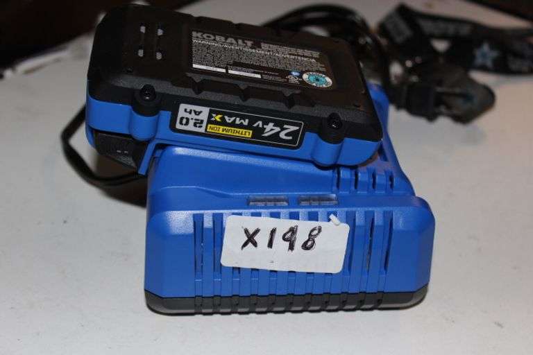 Kobalt 24 V Max 2.0 Ah Battery And Charger Kit Retail:$75