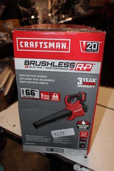 Craftsman V20 Rp Cordless Leaf Blower, Up To 110 Mph Power, Brushless Motor Retail:$150