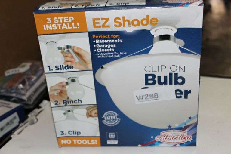 Ez Shade Clip On Light Bulb Cover, 9.1 Inches, White, Polycarbonate, Uv Resistant, Globe Replacement, Ceiling Light Cover, Shade Retail:$20