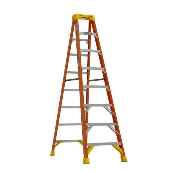 [✓] [MSRP: $119.00] Werner 8-ft Fiberglass 300-lbs Type IA Step Ladder