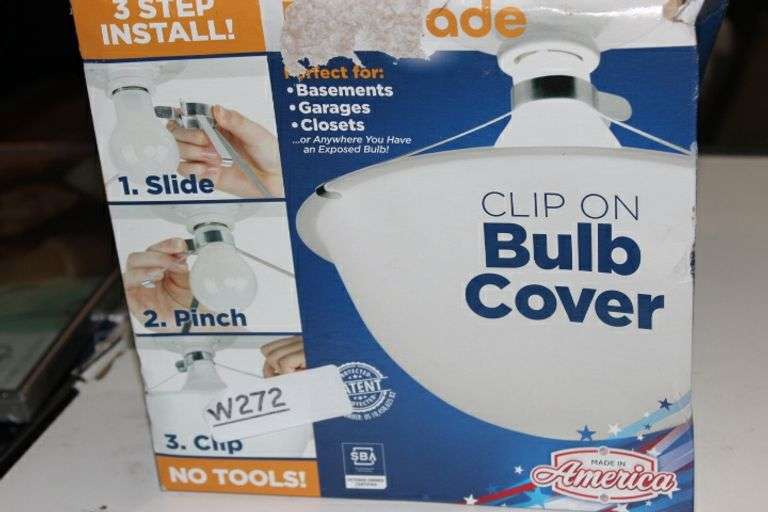 Ez Shade Clip On Light Bulb Cover, 9.1 Inches, White, Polycarbonate, Uv Resistant, Globe Replacement, Ceiling Light Cover, Shade Retail:$20