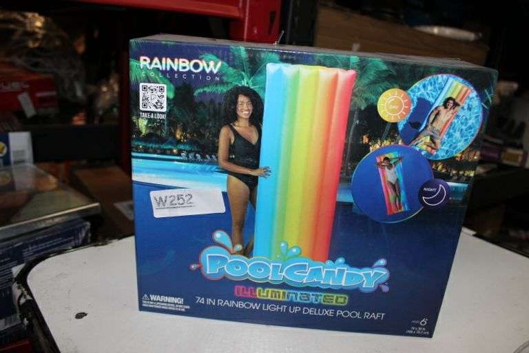 Pool Candy 74 Rainbow Haze Deluxe Light-Up Pool Raft Retail:$12.71