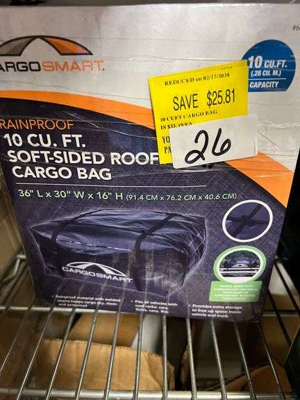 10 CUBIC FT SOFT SIDED ROOF CARGO BAG