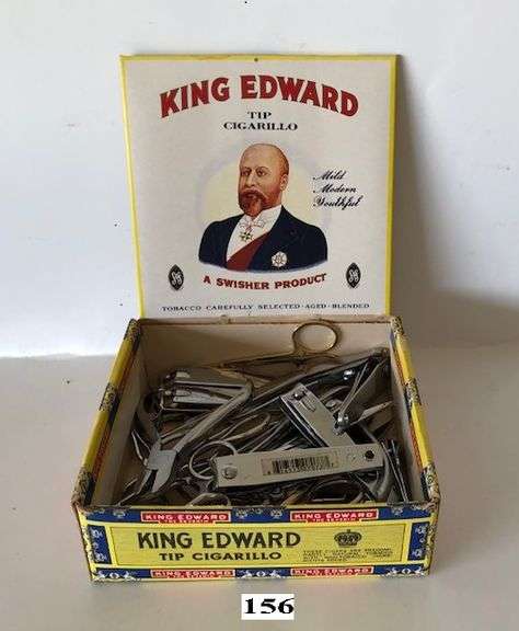 Edward King Cigar Box Full of Nail Grooming Tools