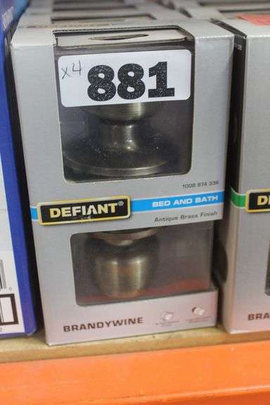 DEFIANT BED @ BATH DOOR KNOB ANTIQUE BRASS FINISH