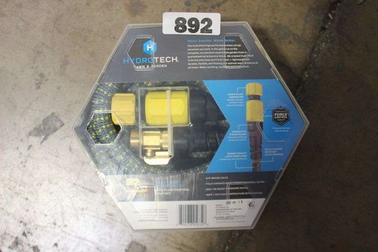 HydroTech 100ft Expandable Burst Proof Hose - Yellow: Durable Flexible Garden Watering, Kink & Corrosion Resistant RETAIL $64.00