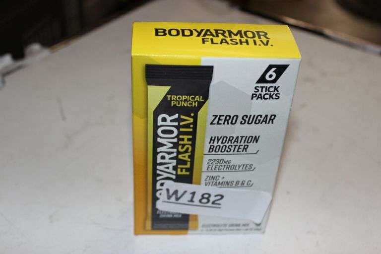 Bodyarmor Flash I.V. Zero Sugar Hydration Booster Electrolyte Powder Stick Packs - Tropical Punch Retail:$11