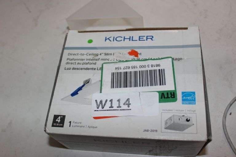 Kichler Direct-To-Ceiling 4 In. Square Slim Canless 27K New Construction Retail:$42.14