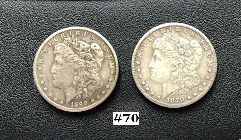 USA 1879 & 1890 Morgan One Dollar Coin/ Copy