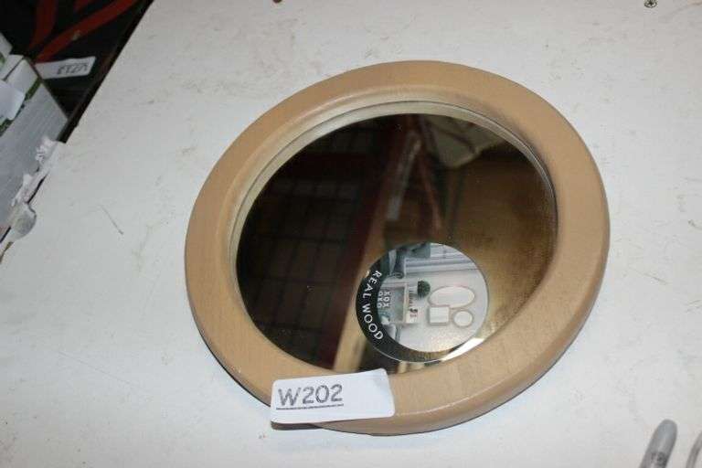 Round Oak Wood Mirror, 10.5"X10.5"[4Pk] Retail:$55