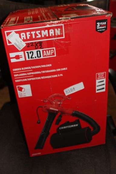 Craftsman 3-In-1 Leaf Blower, Leaf Vacuum And Mulcher, Up To 260 Mph, 12 Amp, Corded Electric (Cmebl7000) Retail:$99