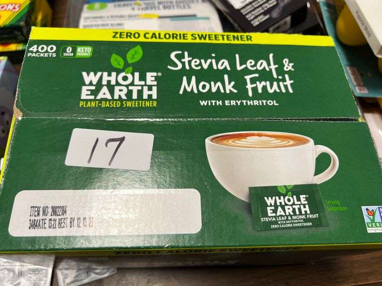 WHOLE EARTH STEVIA LEAF & MONK FRUIT SWEETNER 400 PACKS