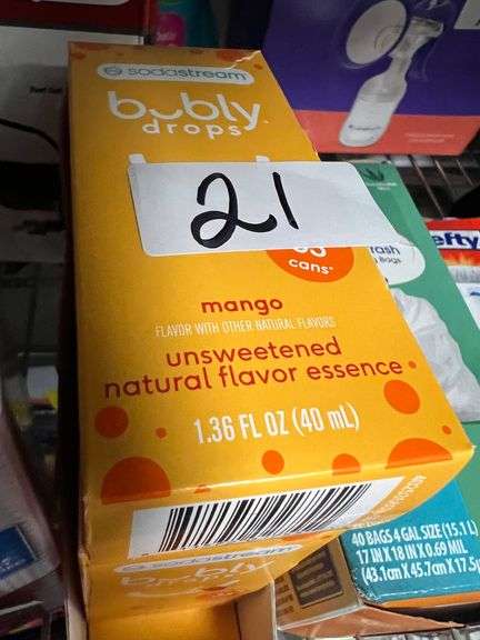 SODA STREAM BUBLY DROPS DRINK MIX MANGO EACH BOX MAKES 36 12OZ