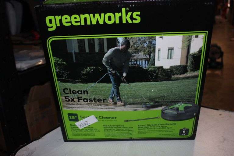 Greenworks 5210902 15" Extension Included Surface Cleaner, Green Retail:$60