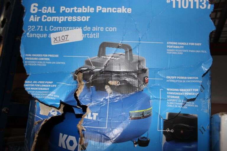 Kobalt 6-Gallon Portable Electric 150 Psi Pancake Air Compressor Retail:$130