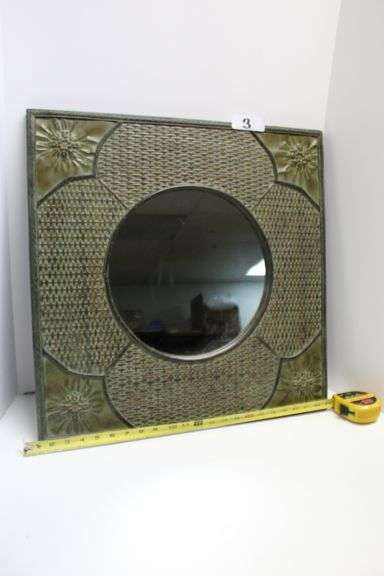 ANTIQUED MIRROR, WALL DÉCOR 22in X 22in