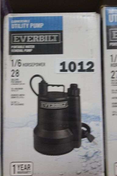 EVERBILT SUBMERSIBLE UTILITY PUMP 1/6 HORSEPOWER # 1001 092 915 $174.95