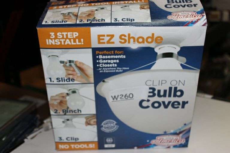 Ez Shade Clip On Light Bulb Cover, 9.1 Inches, White, Polycarbonate, Uv Resistant, Globe Replacement, Ceiling Light Cover, Shade Retail:$20