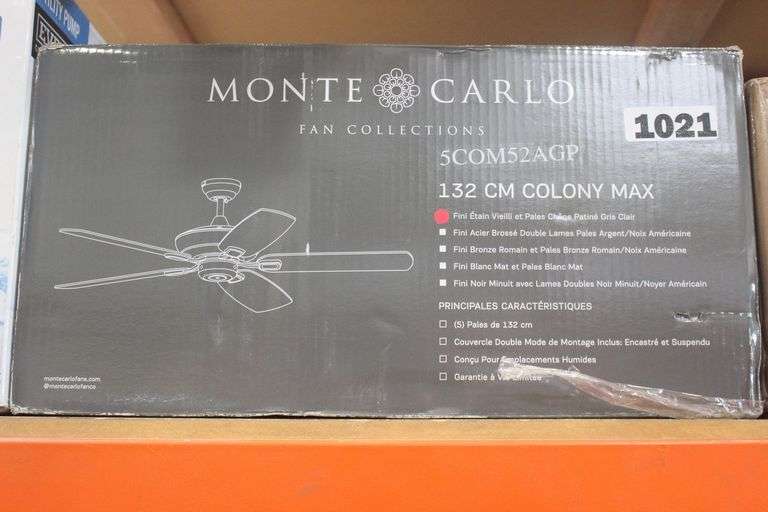 MONTE CARLO CEILING 132 CM COLONY MAX 5COM52AGP $150.00
