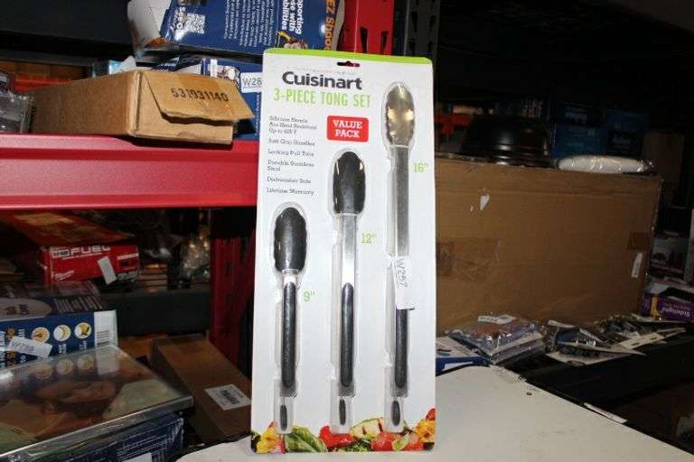 Cuisinart Ctg-00-3Bt Stainless Steel Tong Set (3-Piece) -Black Retail:$30