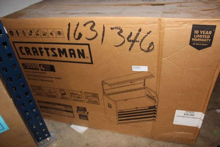 Craftsman 2000 Top Chest, 4 Drawer, Red, Steel, 37 In W X 18 In D X 28 In H Retail:$330