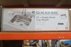 GLACIER BAY 25 IN.SINGLE BOWL TOP MOUNT #114 599