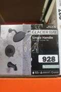 GLACIER BAY SINGLE HANDLE TUB AND SHOWER SET MATTE BLACK $149.00