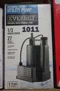 EVERBILT AUTOMATIC SHUT-OFF UTILITY PUMP 1/3 HORSEPOWER # 1004 181 830 $179.00