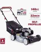 BRIGGS & STRATTON E550 PRIME SELF PROPELLED LAWN MOWER WITH FRONT WHEEL DRIVE AND BAGGER RETAIL $379.00