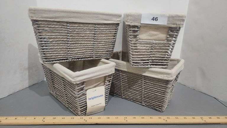 BRIGHTROOM PAPER ROPE BIN 10.25in L x 6in W x 6in H REMOVABLE LINER HANDCRAFTED, HOME DÉCOR BASKET