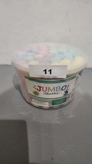 ANKER PLAY JUMBO CHALK SET IN RE-SEALABLE PLASTIC BUCKET, INCLUDES COLORFUL, GLITTER, NEON AD MARBLE CHALKS, AGES 3+
