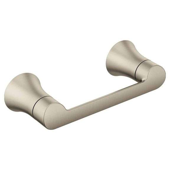 [✓] [MSRP: $57.41] Doux Pivoting Toilet Paper Holder in Brushed Nickel